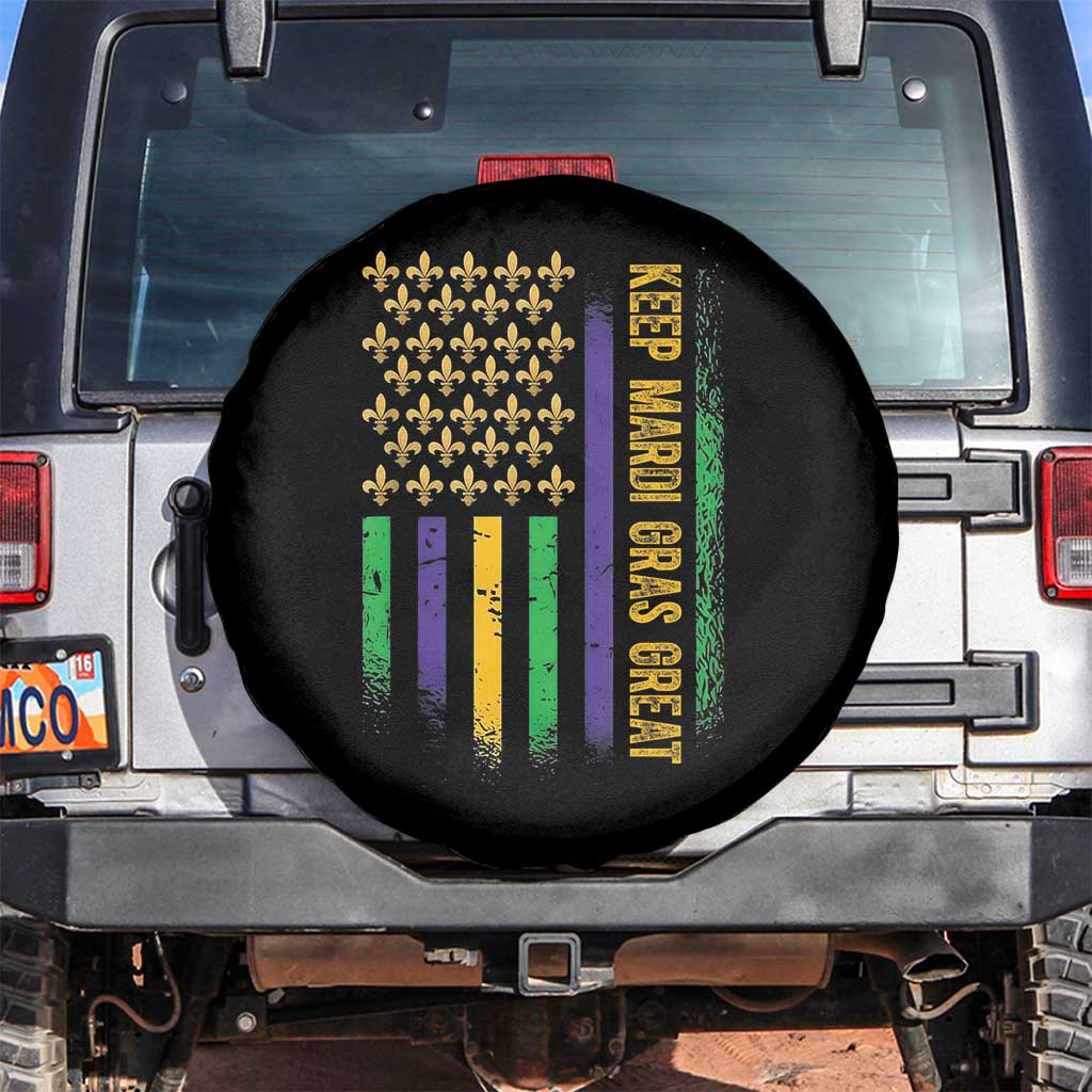 Keep Mardi Gras Great Spare Tire Cover American Flag Fleur De Lis