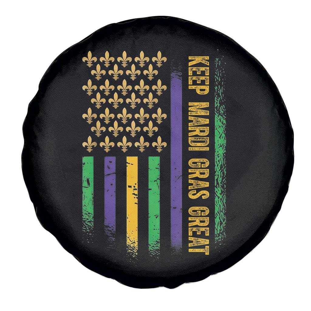 Keep Mardi Gras Great Spare Tire Cover American Flag Fleur De Lis