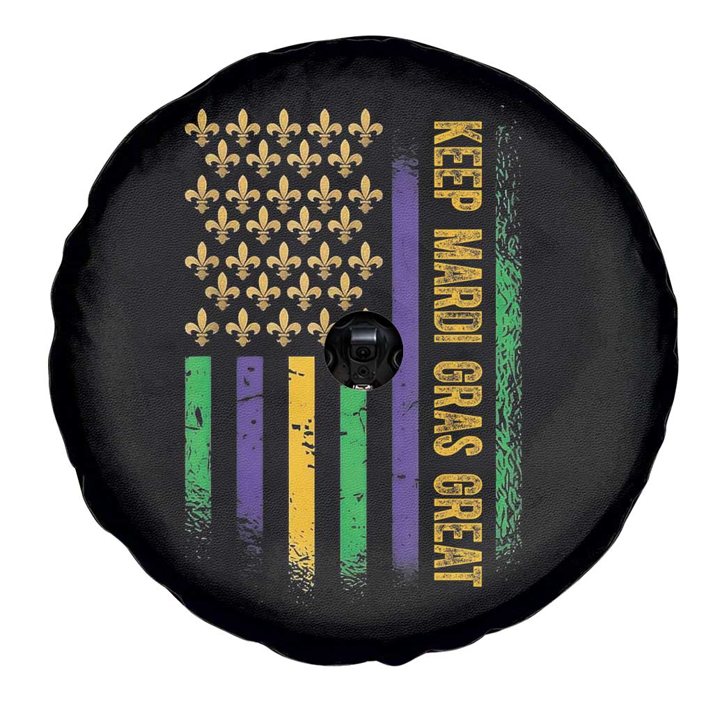 Keep Mardi Gras Great Spare Tire Cover American Flag Fleur De Lis
