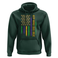 Keep Mardi Gras Great Hoodie American Flag Fleur De Lis