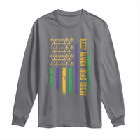 Keep Mardi Gras Great Long Sleeve Shirt American Flag Fleur De Lis