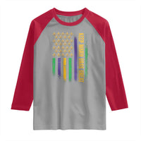 Keep Mardi Gras Great Raglan Shirt American Flag Fleur De Lis