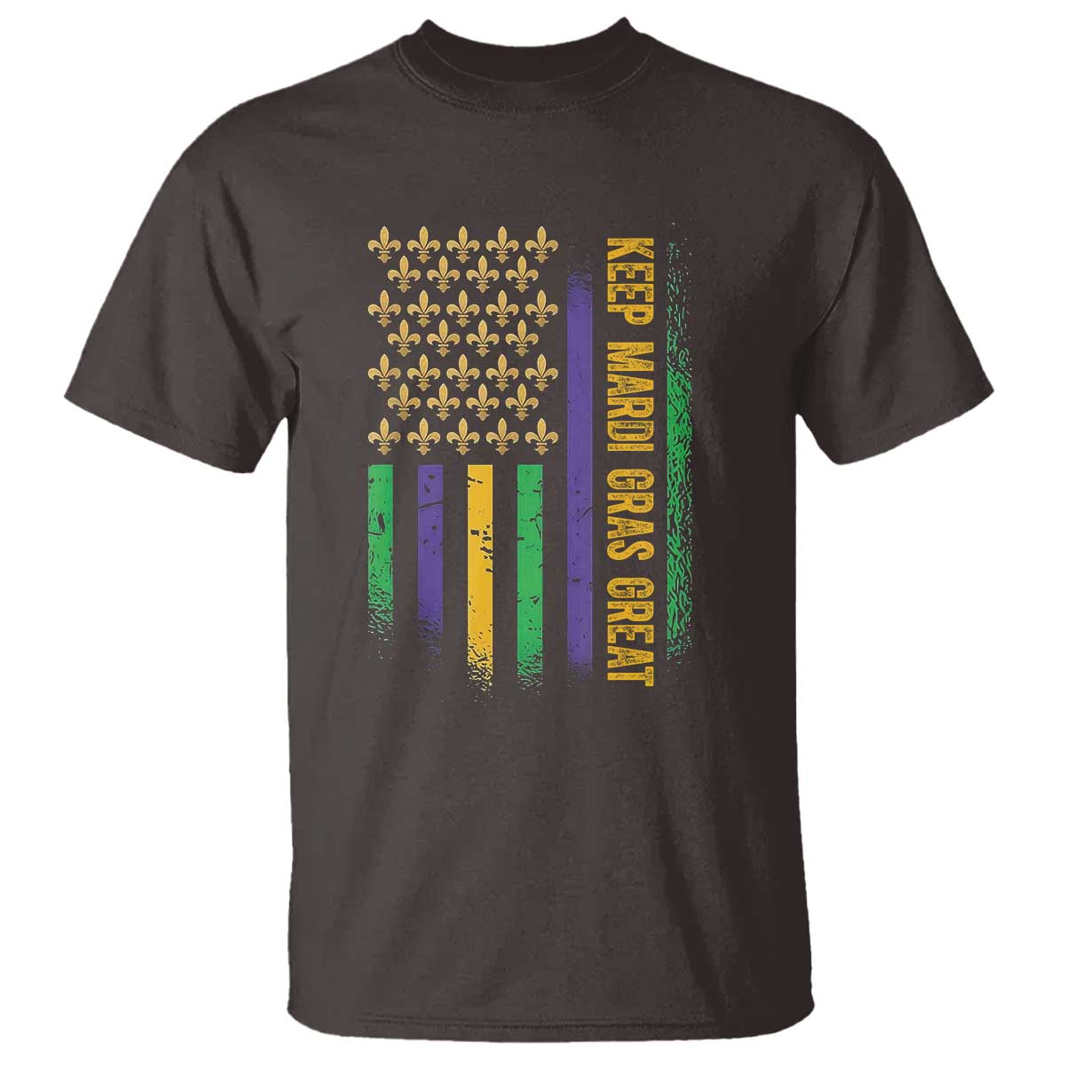 Keep Mardi Gras Great T Shirt American Flag Fleur De Lis