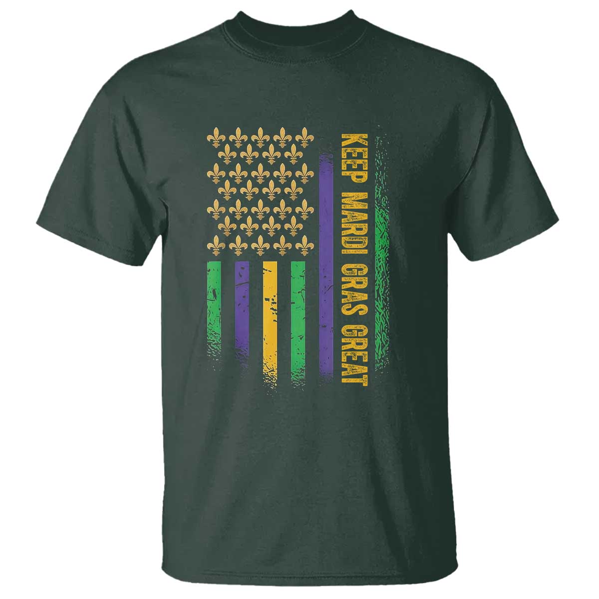 Keep Mardi Gras Great T Shirt American Flag Fleur De Lis