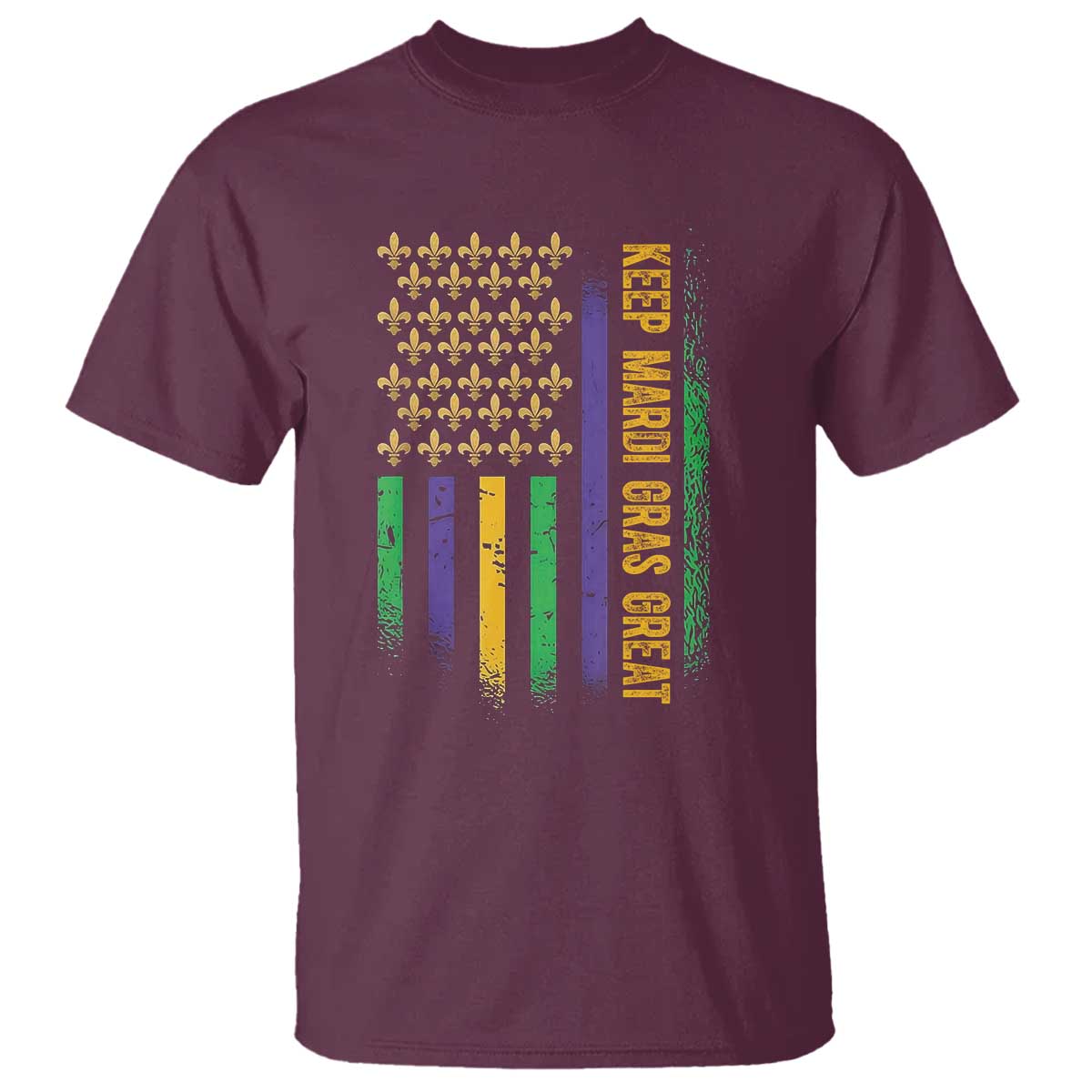 Keep Mardi Gras Great T Shirt American Flag Fleur De Lis