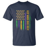 Keep Mardi Gras Great T Shirt American Flag Fleur De Lis