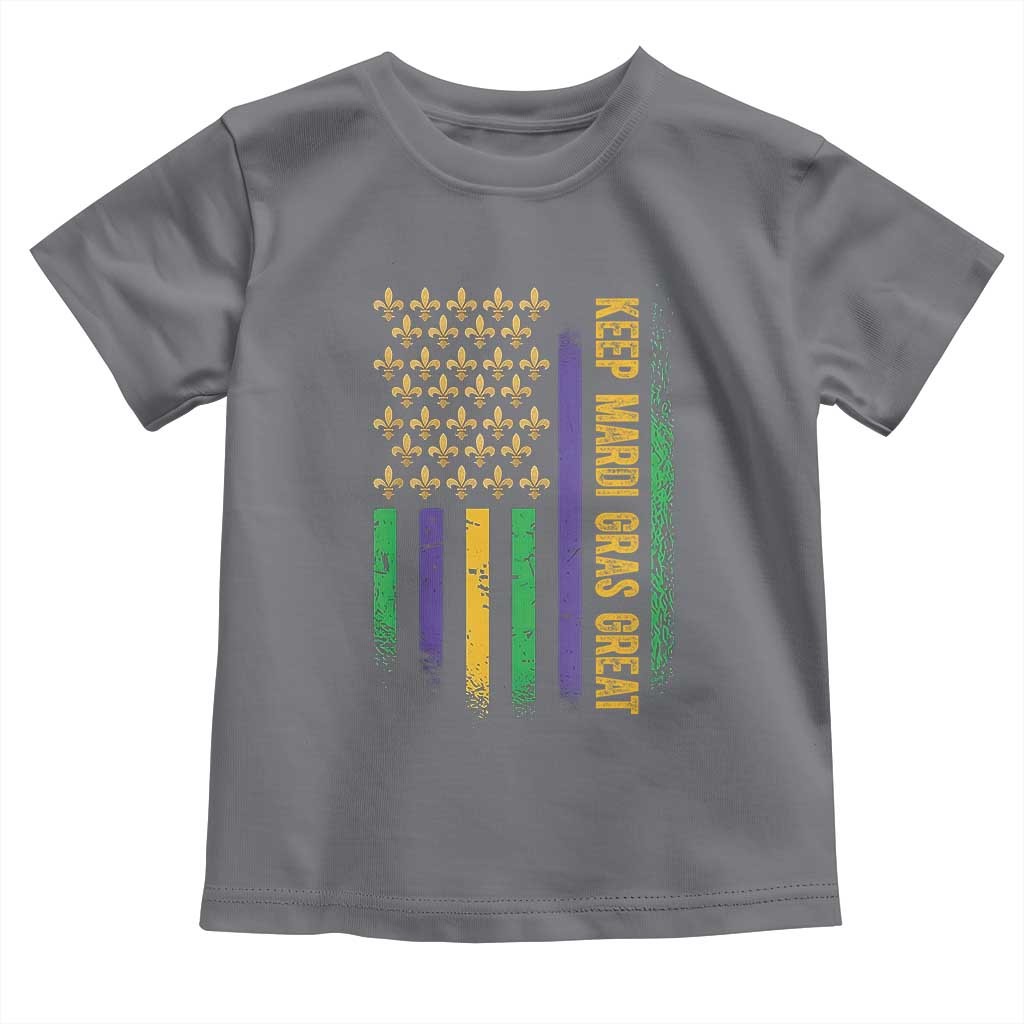 Keep Mardi Gras Great Toddler T Shirt American Flag Fleur De Lis