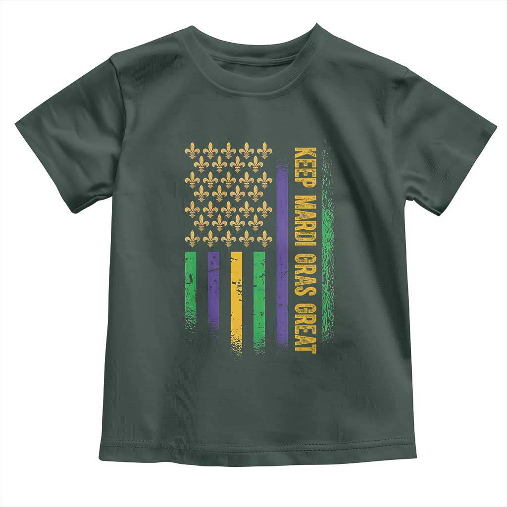 Keep Mardi Gras Great Toddler T Shirt American Flag Fleur De Lis