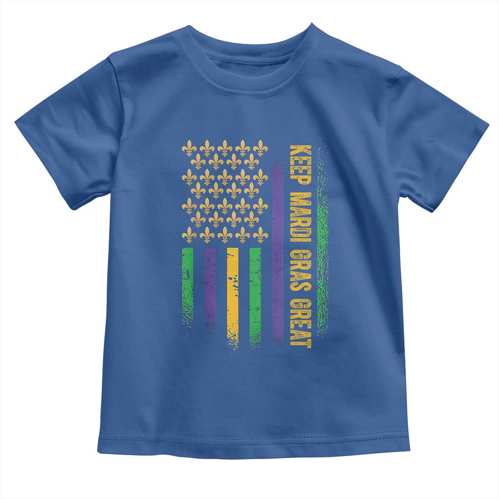 Keep Mardi Gras Great Toddler T Shirt American Flag Fleur De Lis