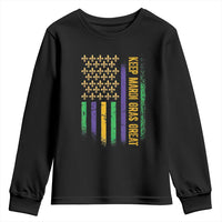 Keep Mardi Gras Great Youth Sweatshirt American Flag Fleur De Lis