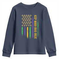 Keep Mardi Gras Great Youth Sweatshirt American Flag Fleur De Lis