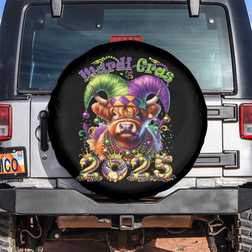 Mardi Gras 2025 Spare Tire Cover Cow Jester Outfit
