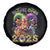 Mardi Gras 2025 Spare Tire Cover Cow Jester Outfit