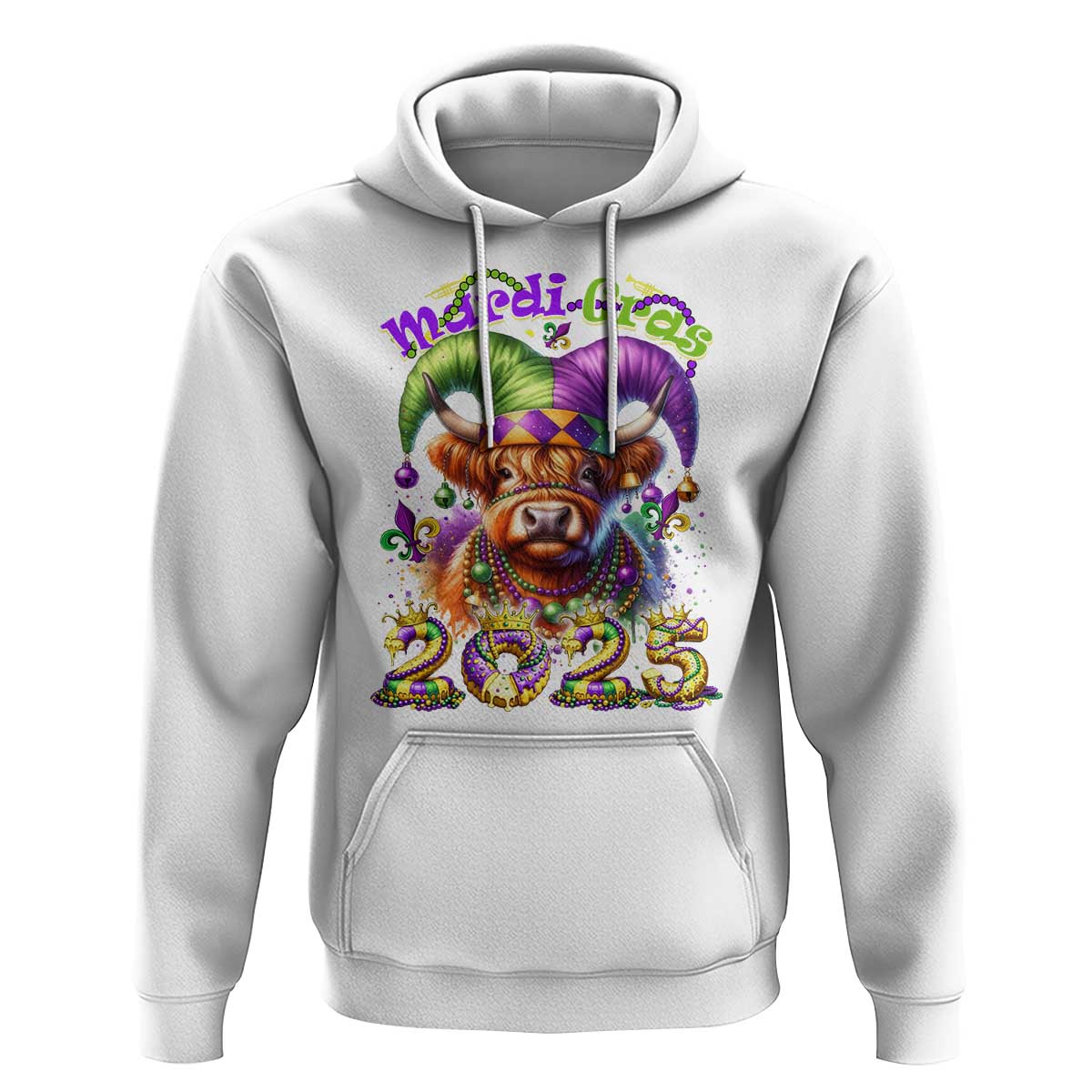 Mardi Gras 2025 Hoodie Cow Jester Outfit