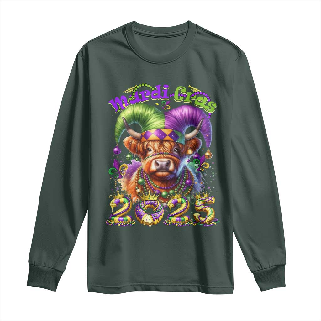 Mardi Gras 2025 Long Sleeve Shirt Cow Jester Outfit