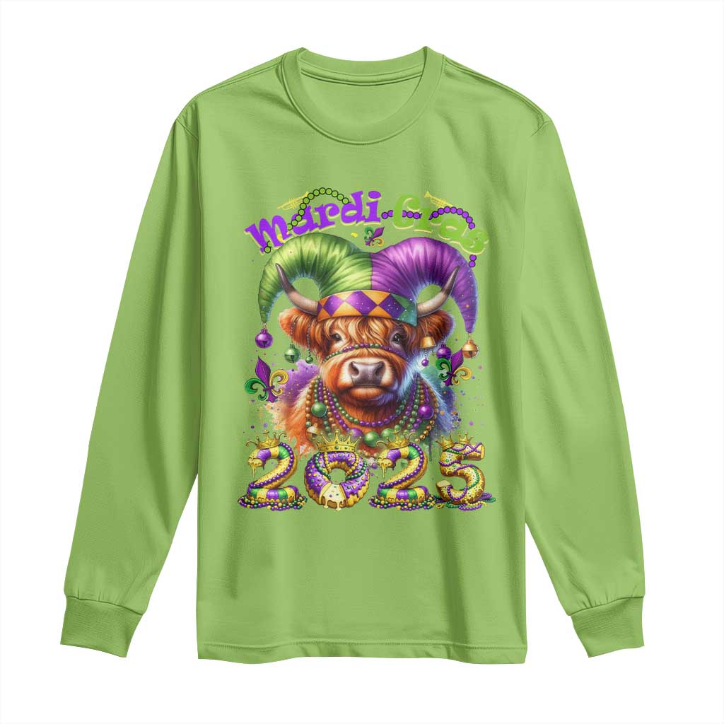 Mardi Gras 2025 Long Sleeve Shirt Cow Jester Outfit