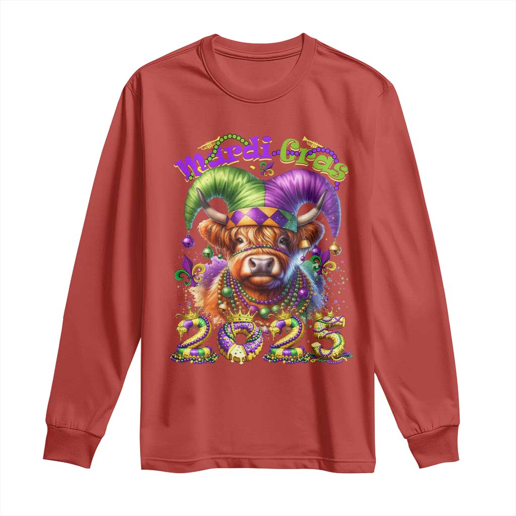 Mardi Gras 2025 Long Sleeve Shirt Cow Jester Outfit