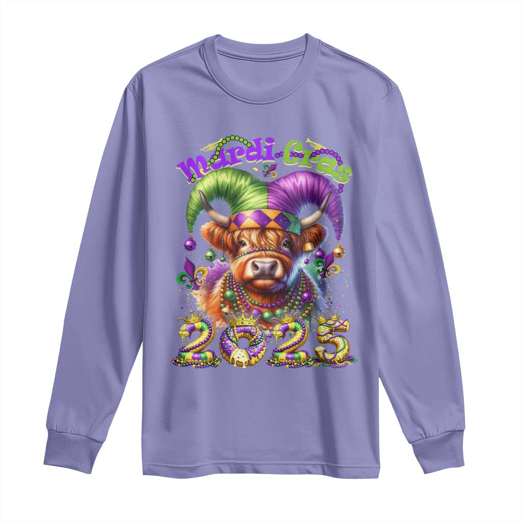 Mardi Gras 2025 Long Sleeve Shirt Cow Jester Outfit