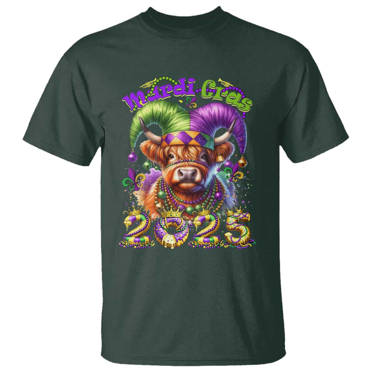 Mardi Gras 2025 T Shirt Cow Jester Outfit