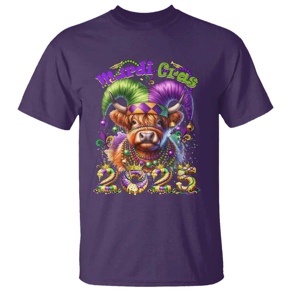 Mardi Gras 2025 T Shirt Cow Jester Outfit