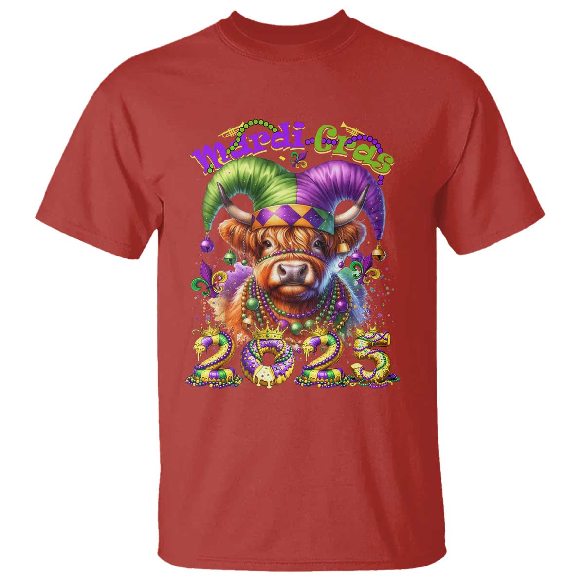 Mardi Gras 2025 T Shirt Cow Jester Outfit