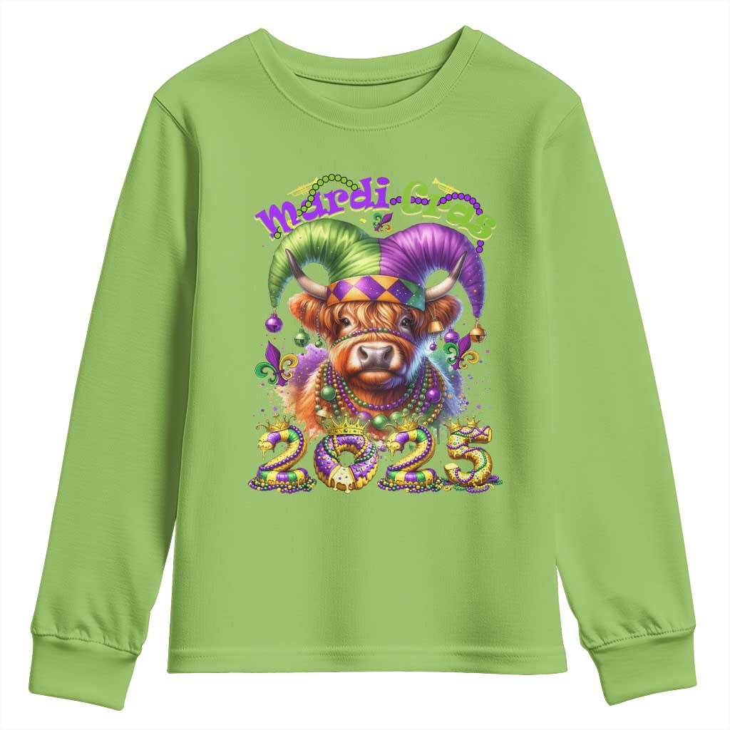 Mardi Gras 2025 Youth Sweatshirt Cow Jester Outfit