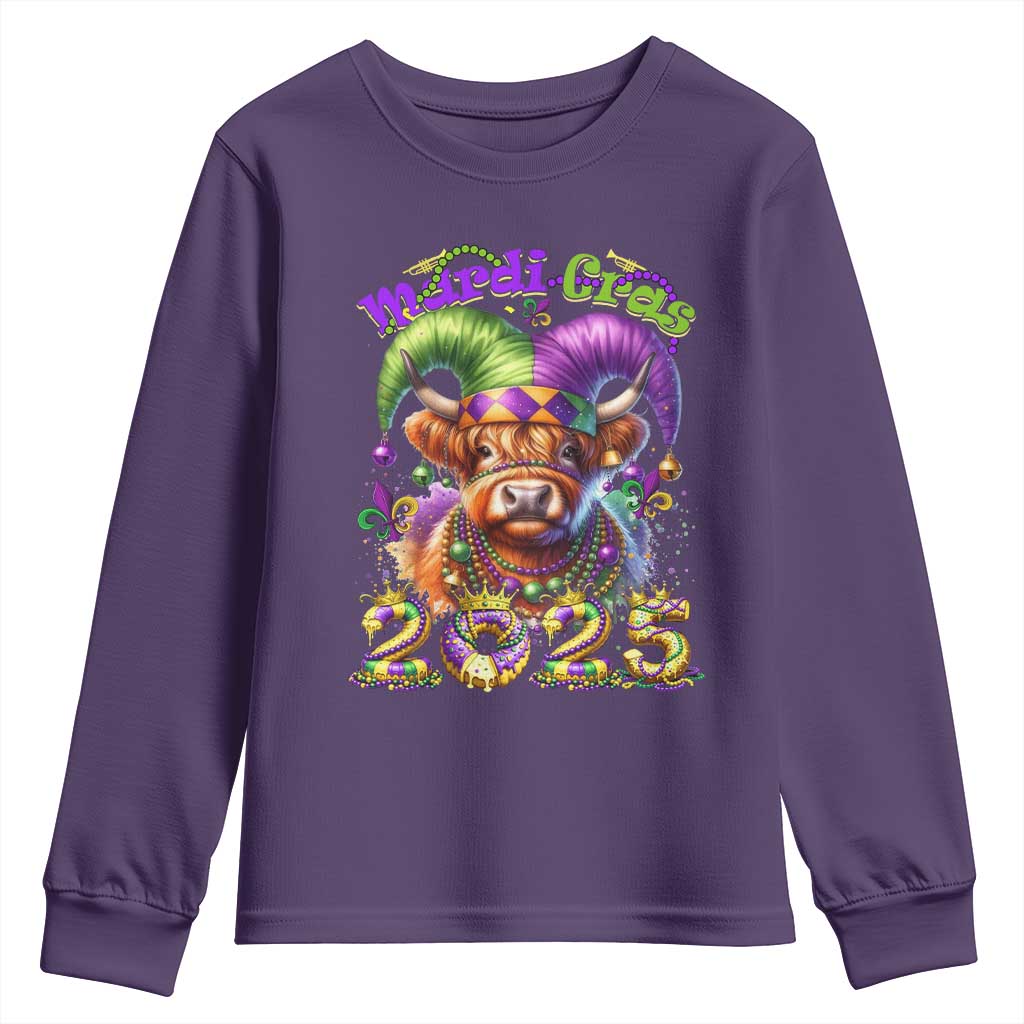 Mardi Gras 2025 Youth Sweatshirt Cow Jester Outfit