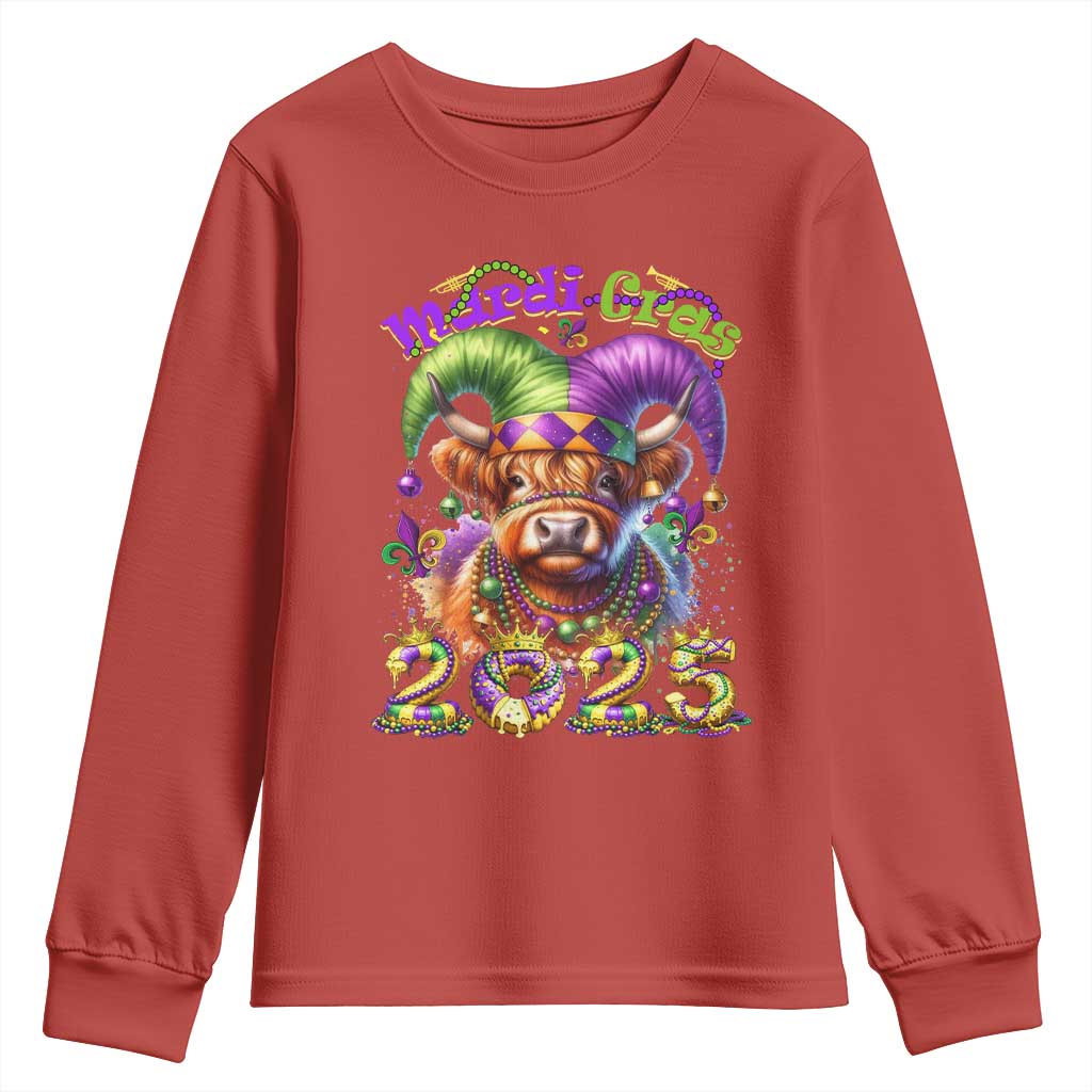 Mardi Gras 2025 Youth Sweatshirt Cow Jester Outfit