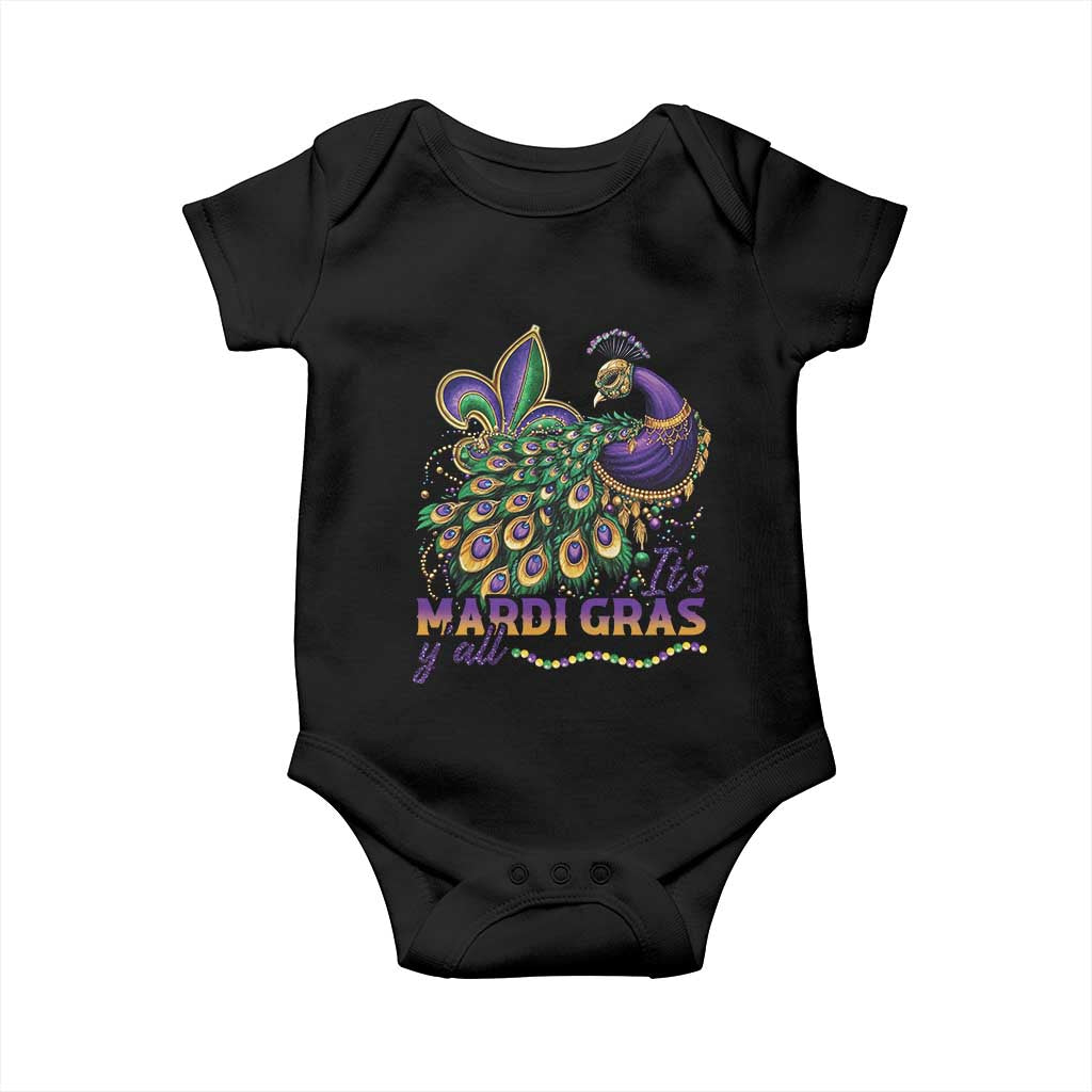 Mardi Gras Baby Onesie Its Mardi Gras Y'all Peacock Costume