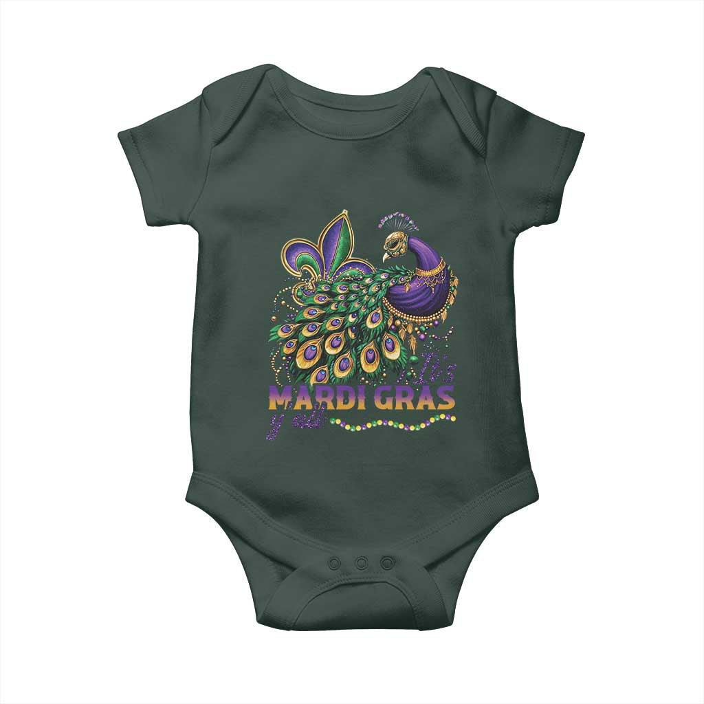 Mardi Gras Baby Onesie Its Mardi Gras Y'all Peacock Costume