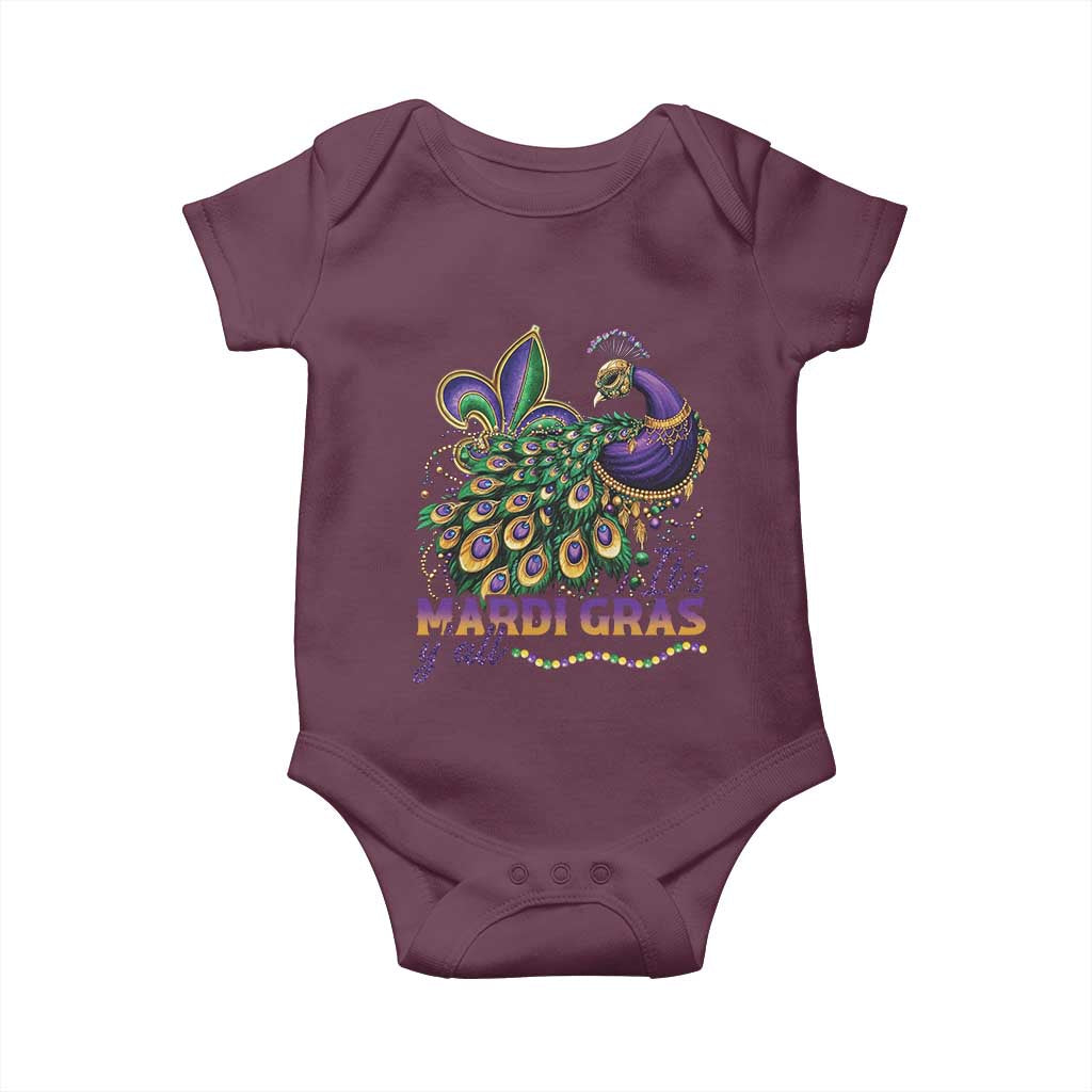 Mardi Gras Baby Onesie Its Mardi Gras Y'all Peacock Costume