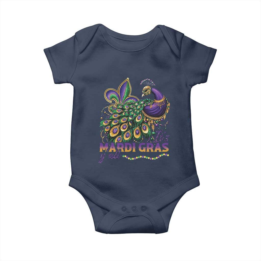 Mardi Gras Baby Onesie Its Mardi Gras Y'all Peacock Costume
