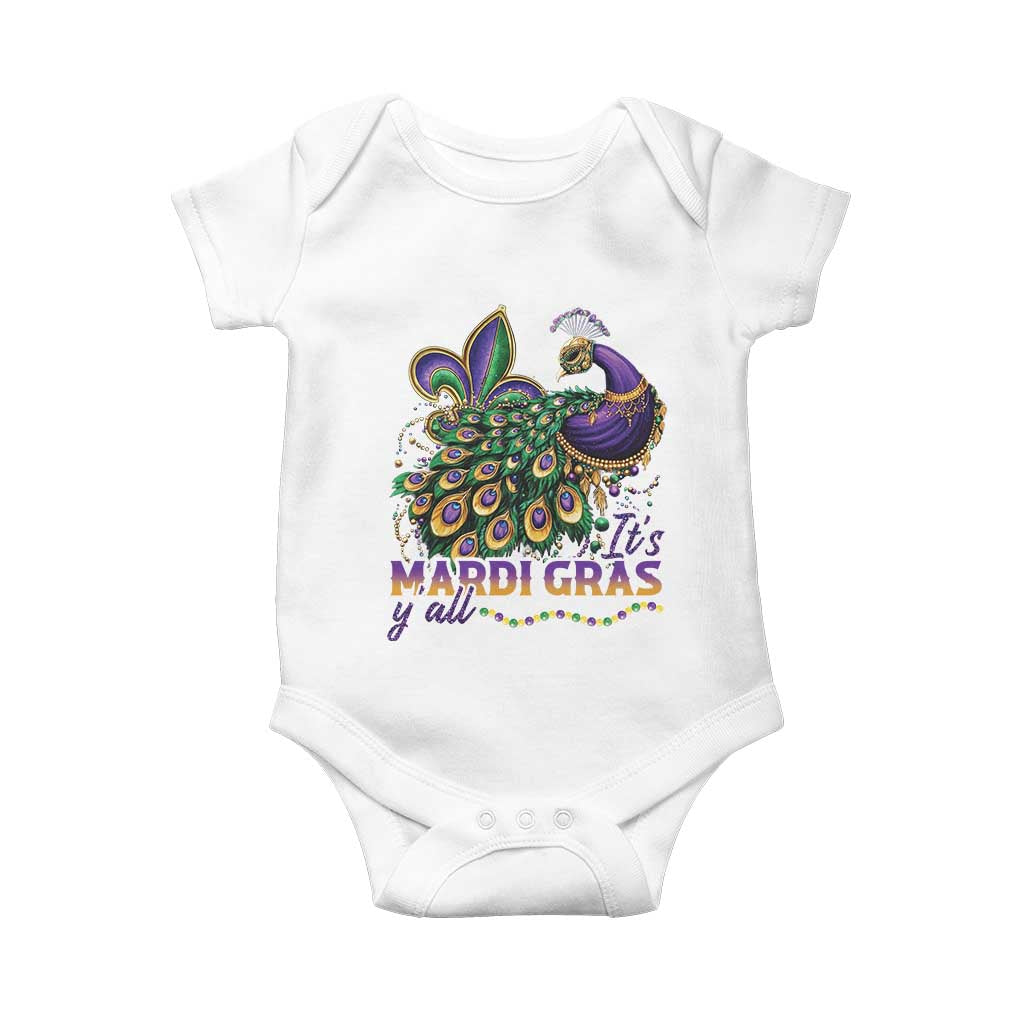 Mardi Gras Baby Onesie Its Mardi Gras Y'all Peacock Costume