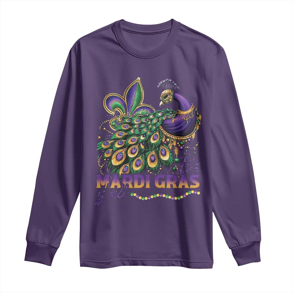 Mardi Gras Long Sleeve Shirt Its Mardi Gras Y'all Peacock Costume