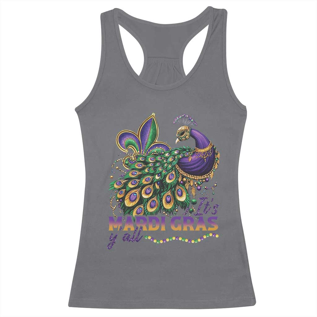 Mardi Gras Racerback Tank Top Its Mardi Gras Y'all Peacock Costume