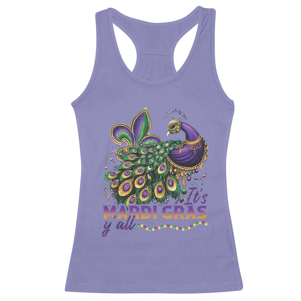 Mardi Gras Racerback Tank Top Its Mardi Gras Y'all Peacock Costume