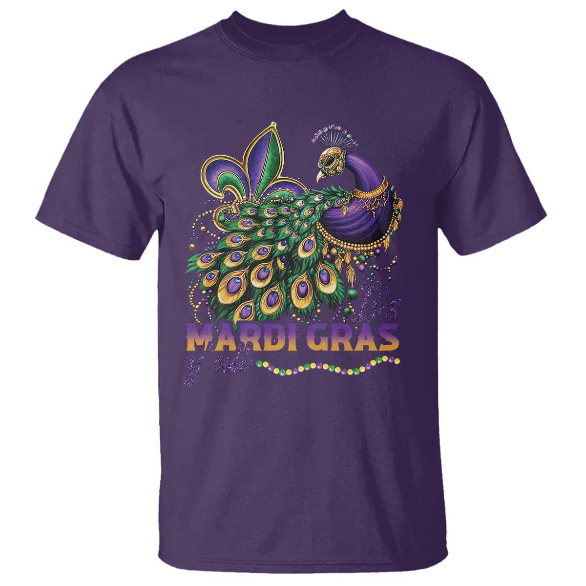 Mardi Gras T Shirt Its Mardi Gras Y'all Peacock Costume