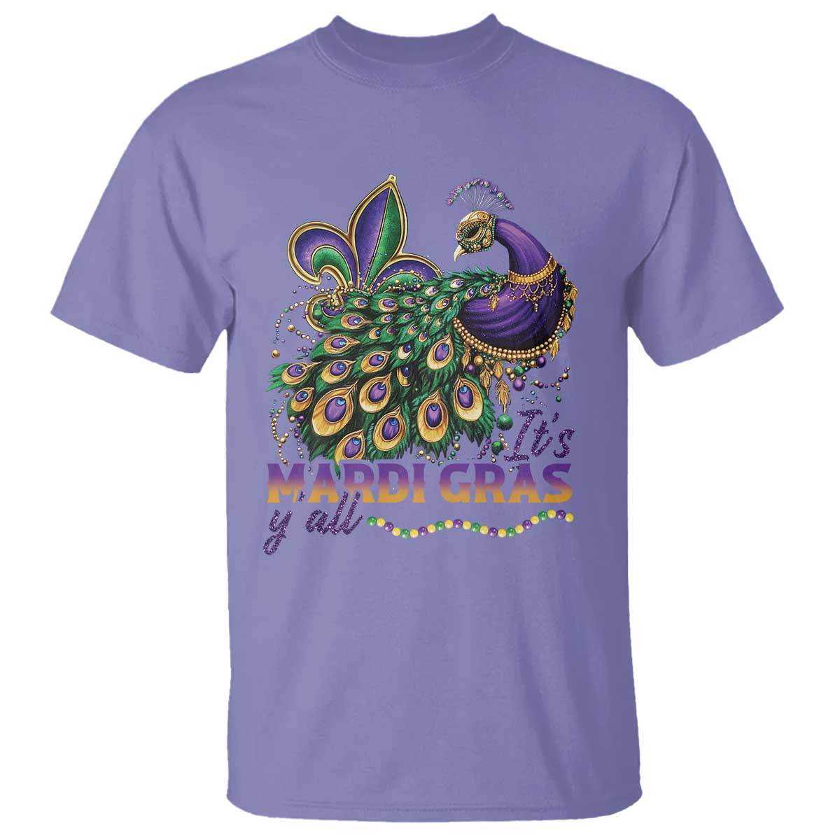 Mardi Gras T Shirt Its Mardi Gras Y'all Peacock Costume