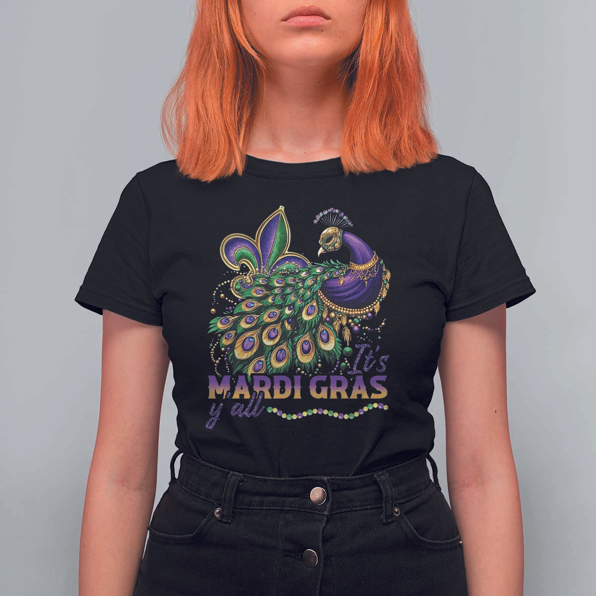 Mardi Gras T Shirt For Women Its Mardi Gras Y'all Peacock Costume