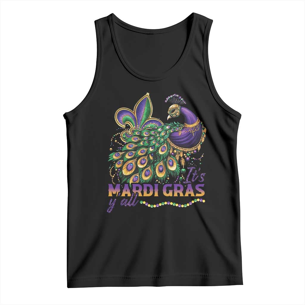 Mardi Gras Tank Top Its Mardi Gras Y'all Peacock Costume