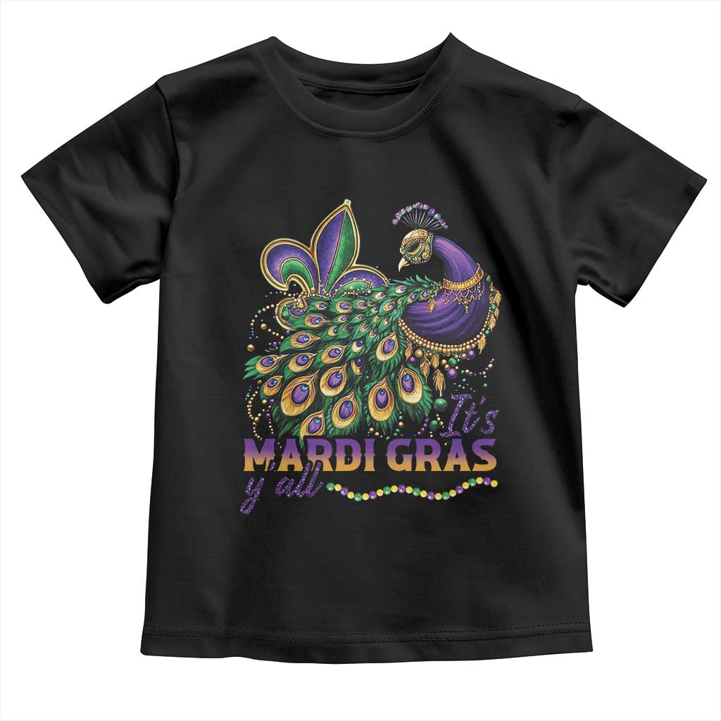Mardi Gras Toddler T Shirt Its Mardi Gras Y'all Peacock Costume