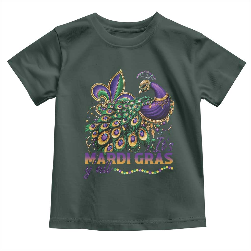 Mardi Gras Toddler T Shirt Its Mardi Gras Y'all Peacock Costume