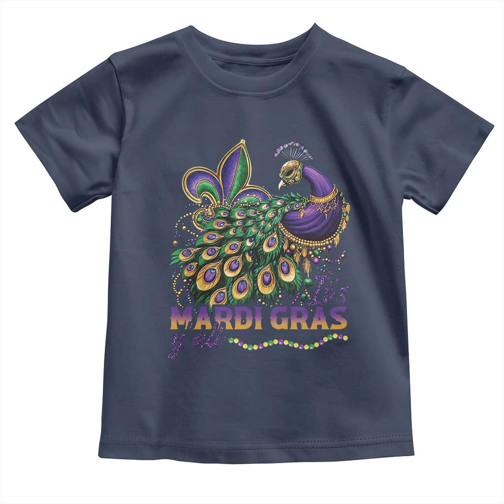 Mardi Gras Toddler T Shirt Its Mardi Gras Y'all Peacock Costume