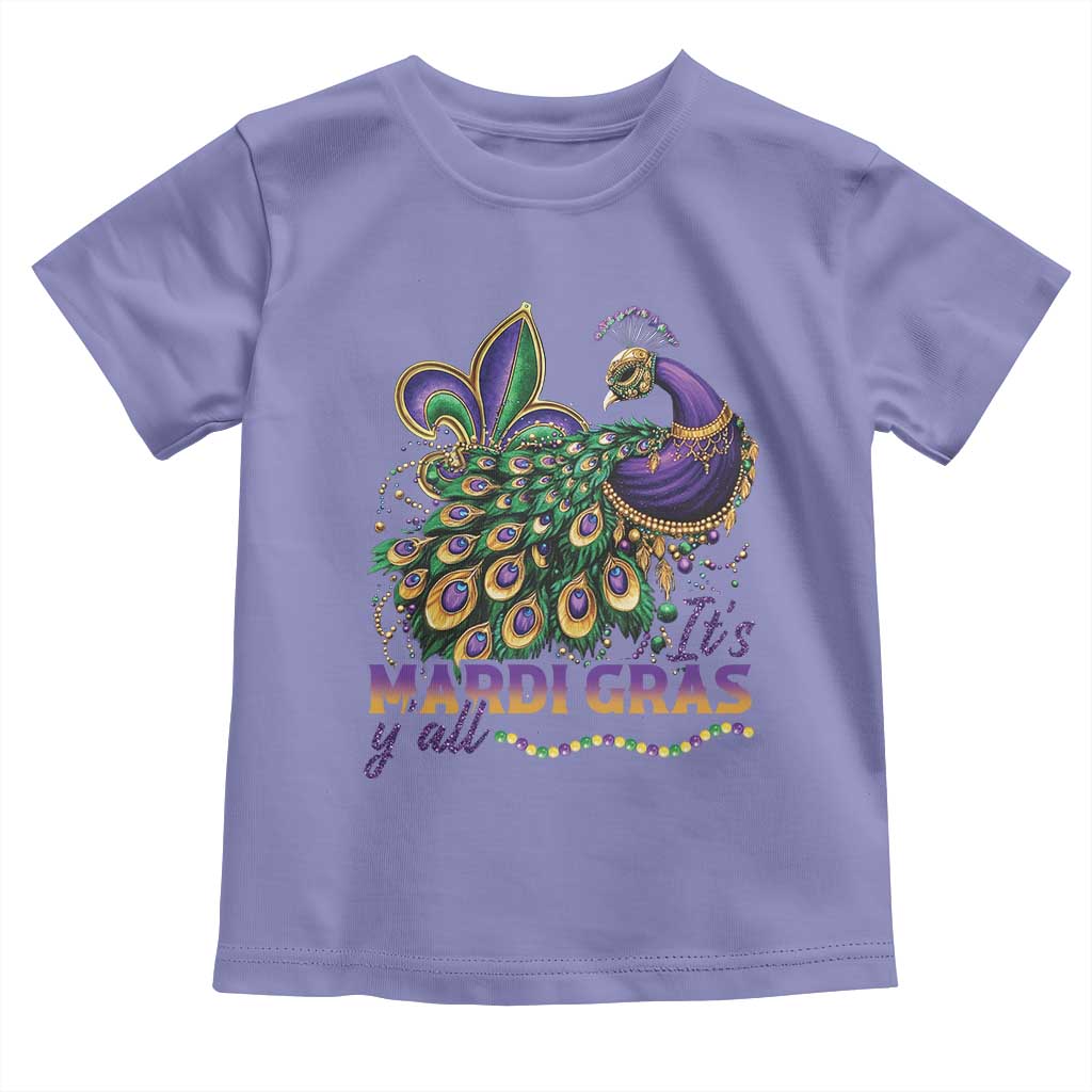 Mardi Gras Toddler T Shirt Its Mardi Gras Y'all Peacock Costume