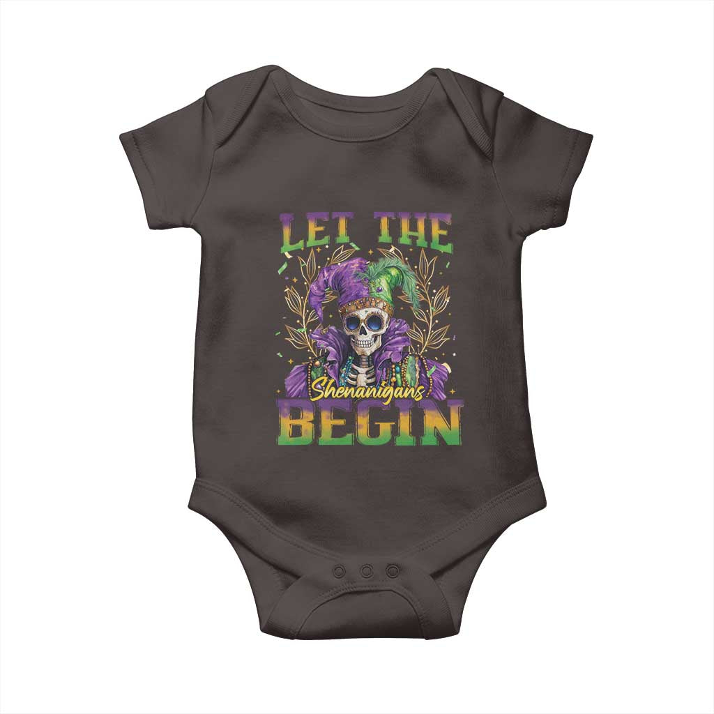 Mardi Gras Baby Onesie Let The Shenanigans Begin Skeleton Jester Costume