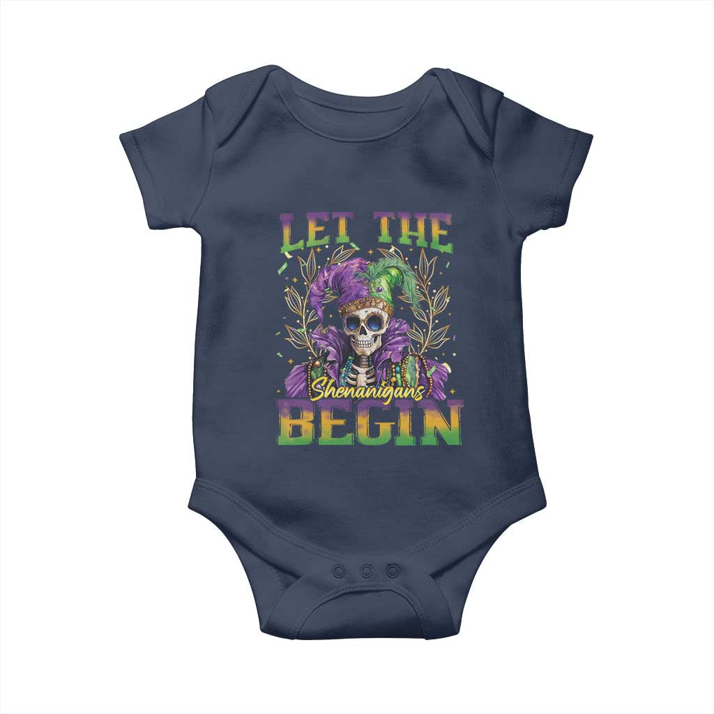 Mardi Gras Baby Onesie Let The Shenanigans Begin Skeleton Jester Costume