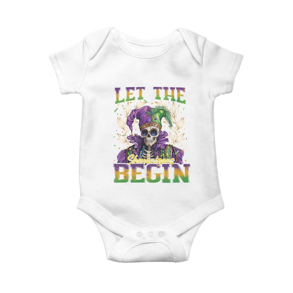 Mardi Gras Baby Onesie Let The Shenanigans Begin Skeleton Jester Costume