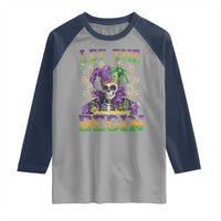 Mardi Gras Raglan Shirt Let The Shenanigans Begin Skeleton Jester Costume