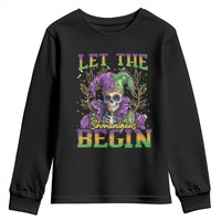 Mardi Gras Youth Sweatshirt Let The Shenanigans Begin Skeleton Jester Costume