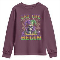 Mardi Gras Youth Sweatshirt Let The Shenanigans Begin Skeleton Jester Costume